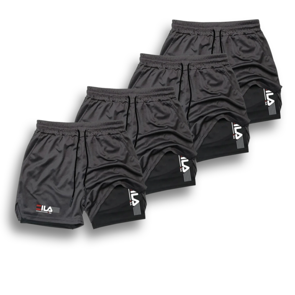 KIT 4 SHORTS DE COMPRESSÃO 2 EM 1 PROFIT  [PAGUE 02 LEVE 04]