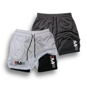 KIT 2 SHORTS DE COMPRESSÃO 2 EM 1 PRO FIT  [PAGUE 01 LEVE 02]