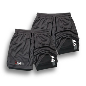 KIT 2 SHORTS DE COMPRESSÃO 2 EM 1 PRO FIT  [PAGUE 01 LEVE 02]