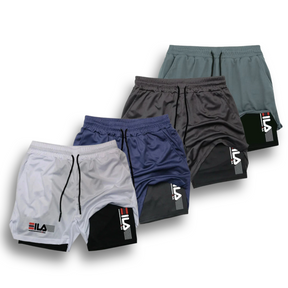 KIT 4 SHORTS DE COMPRESSÃO 2 EM 1 PROFIT  [PAGUE 02 LEVE 04]